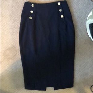 Navy pencil skirt